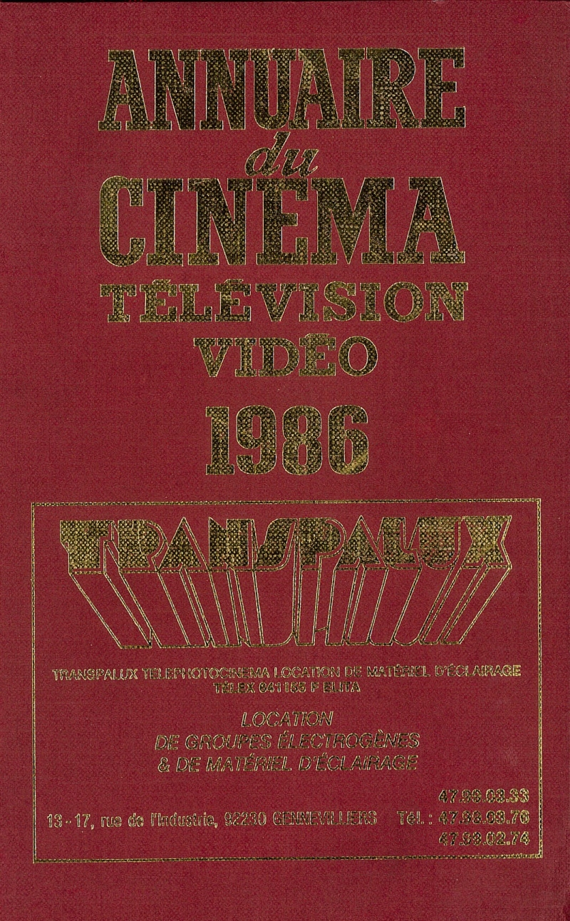Copertina  Annuaire du cinéma, télévision, vidéo 1986