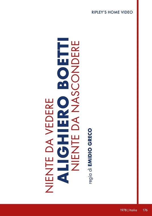 Copertina  Alighiero Boetti : niente da vedere niente da nascondere